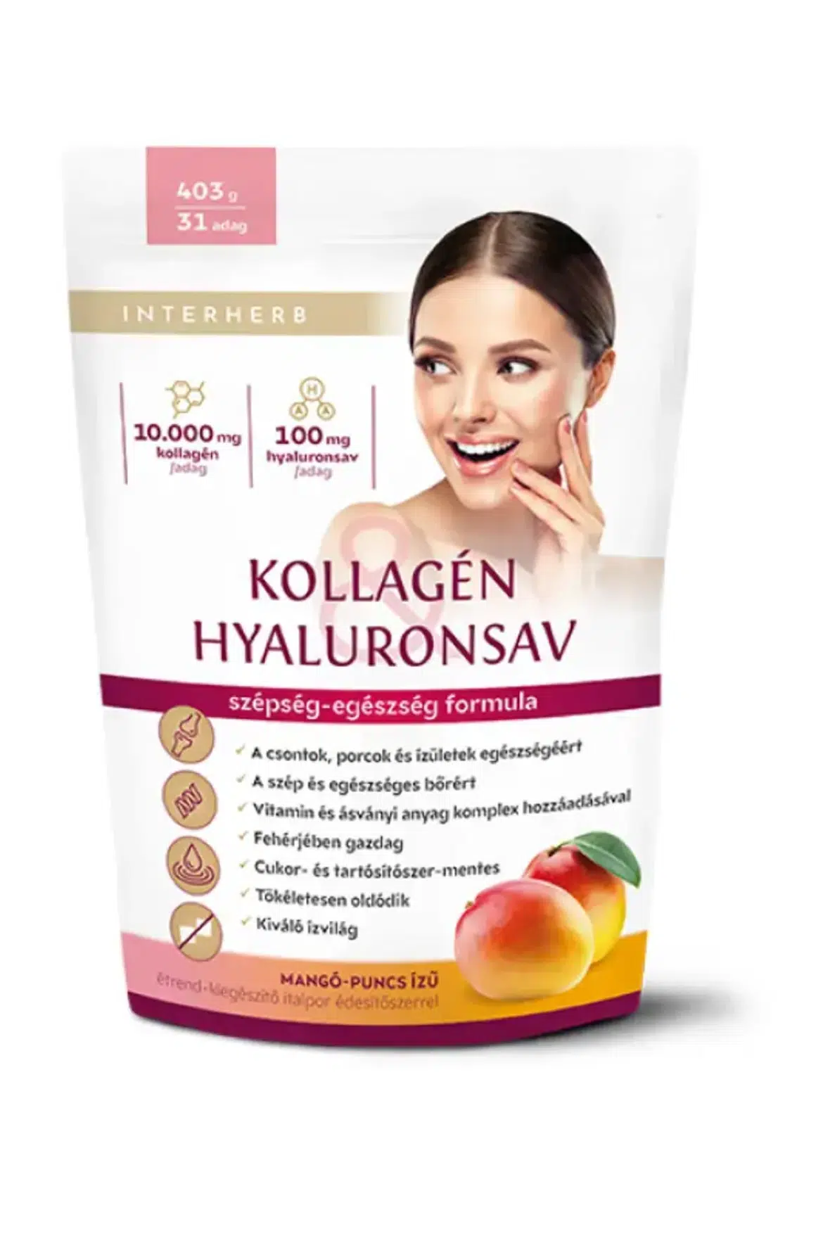Interherb Kollagén&Hyaluronsav mangó-puncs italpor