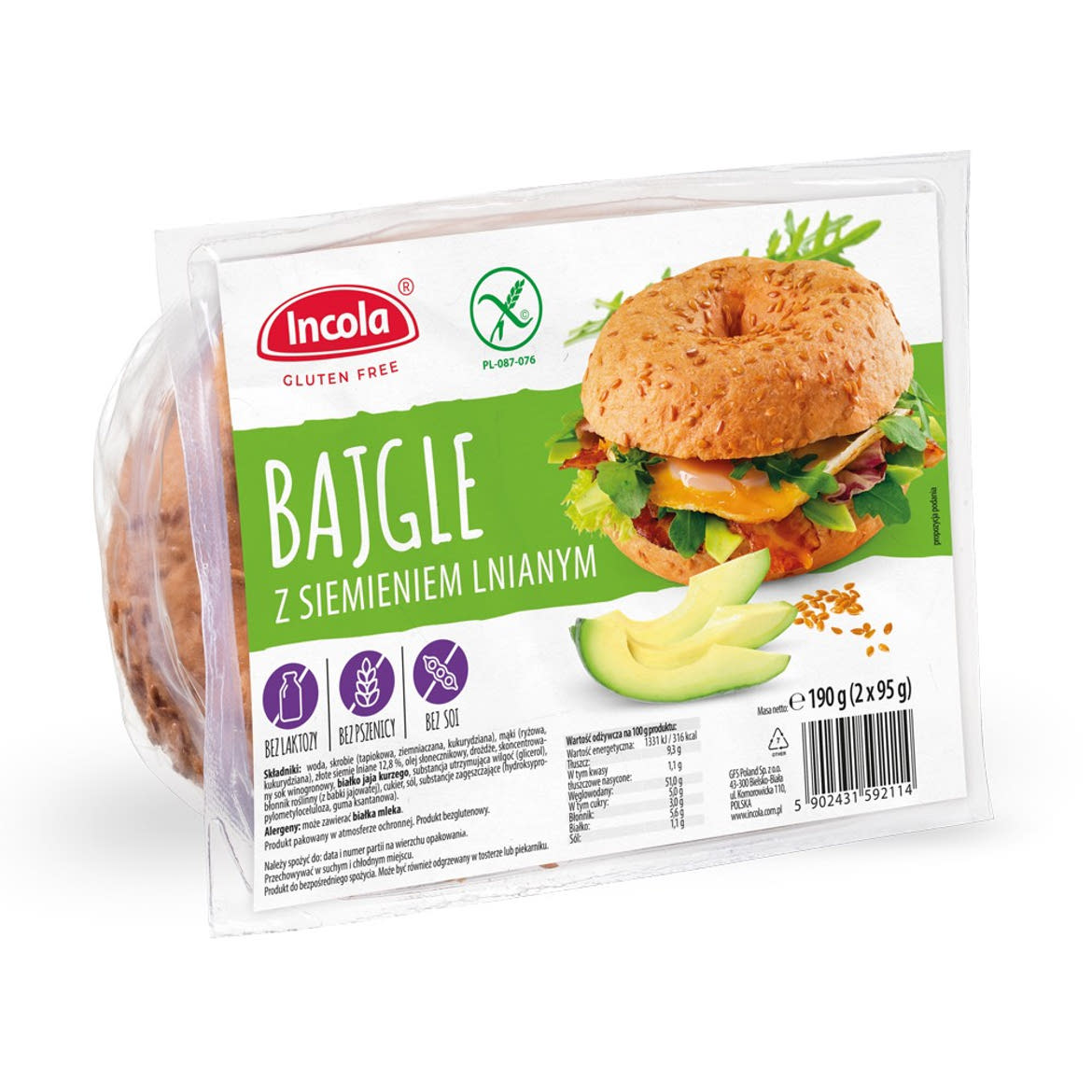 Incola gluténmentes bagel lenmaggal