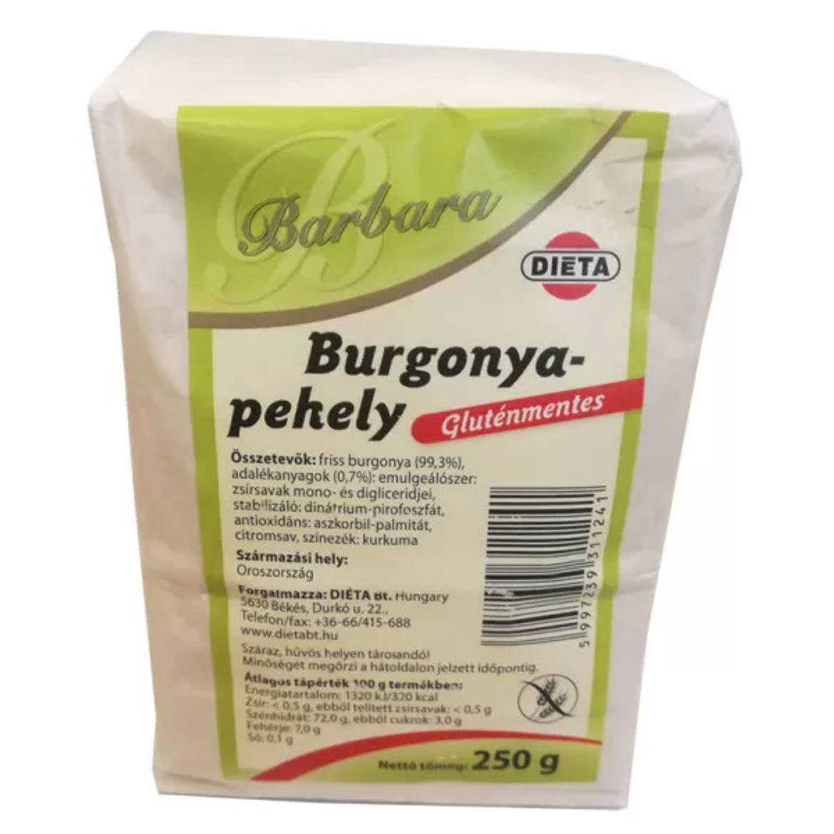 Barbara gluténmentes burgonyapehely