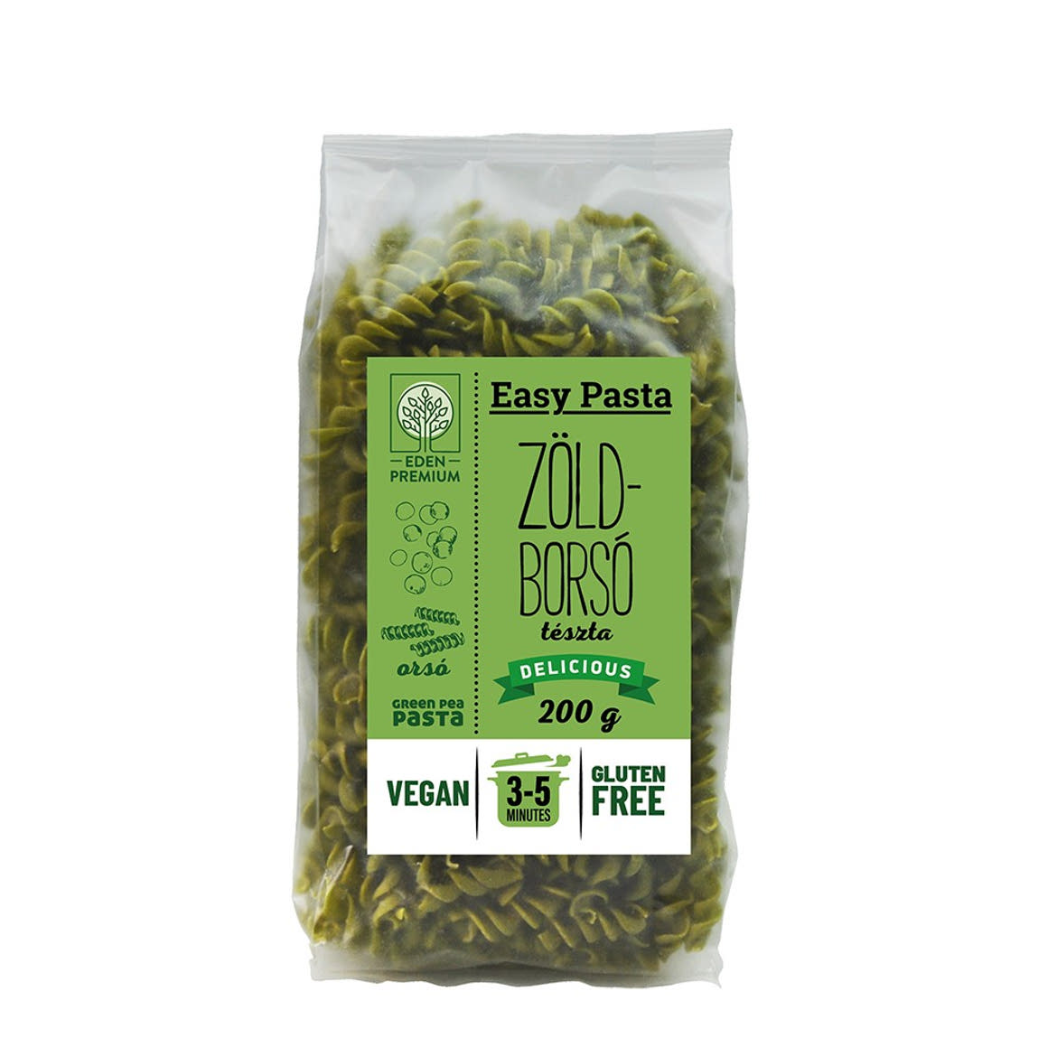 Eden Premium Easy Pasta vegán, gluténmentes Zöldborsó tészta orsó