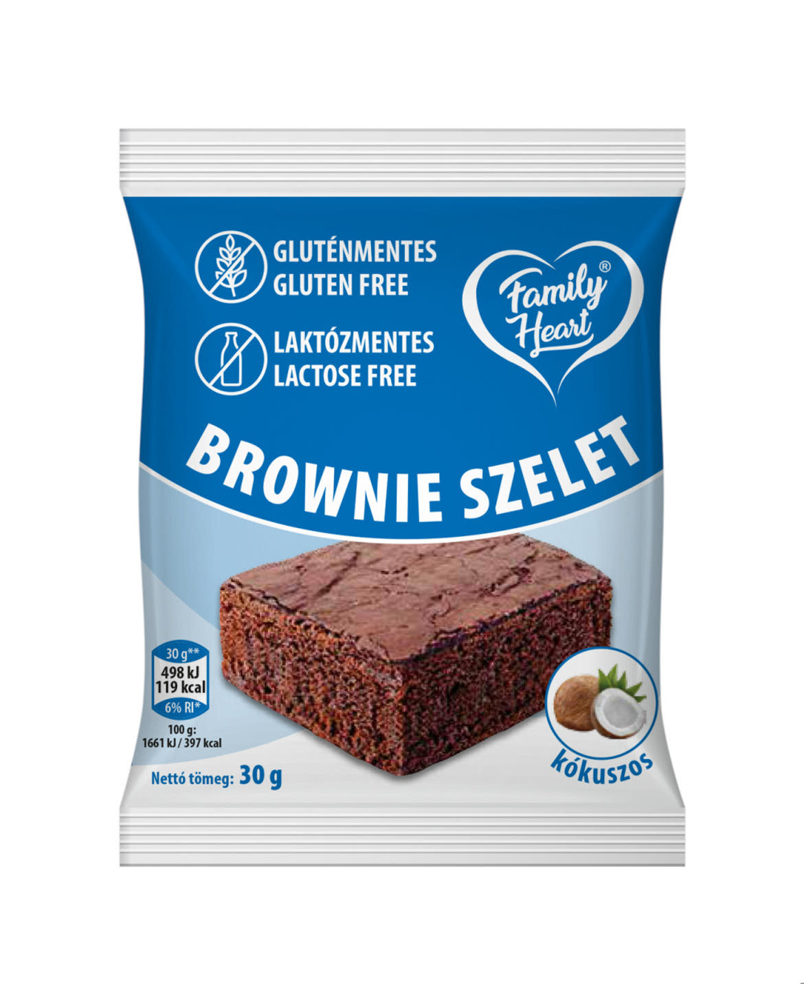 Family Heart gluténmentes Brownie - kókusz ízû