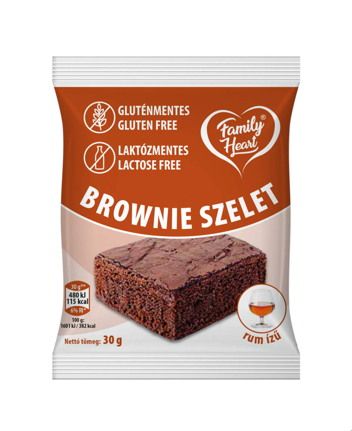 Family Heart gluténmentes Brownie - rum ízû