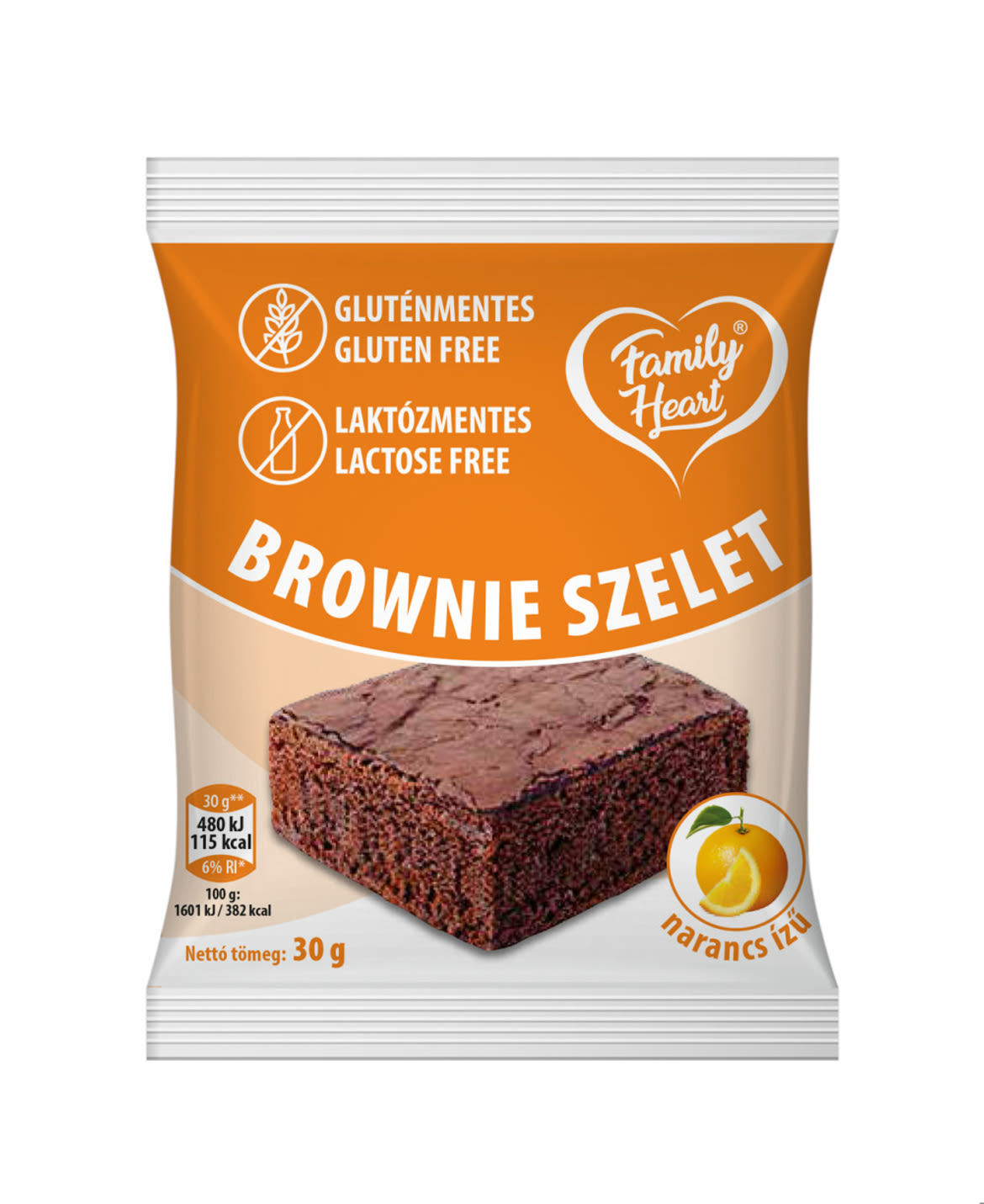 Family Heart gluténmentes Brownie - narancs ízû