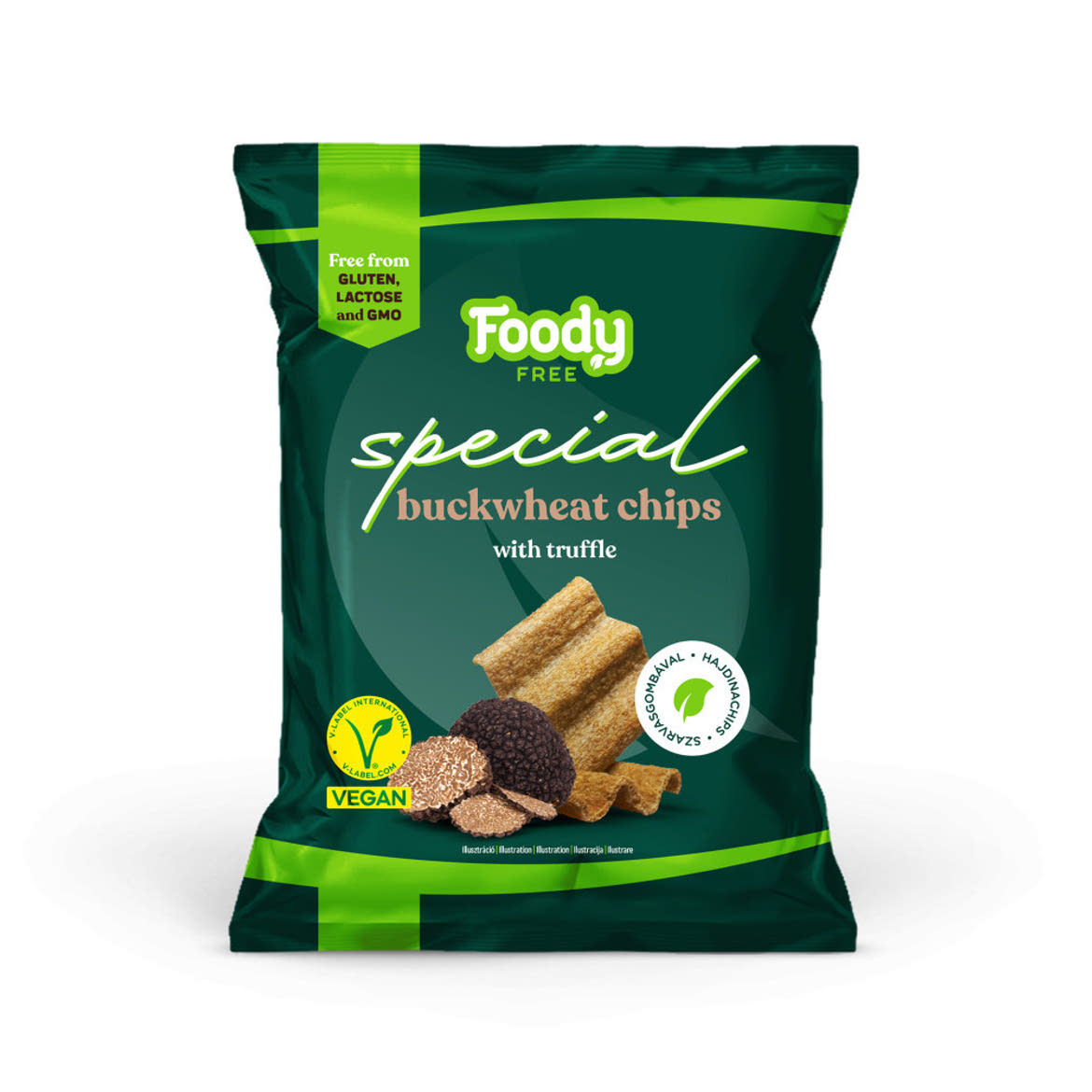 Foody Free vegán, gluténmentes hajdina chips szarvasgombával