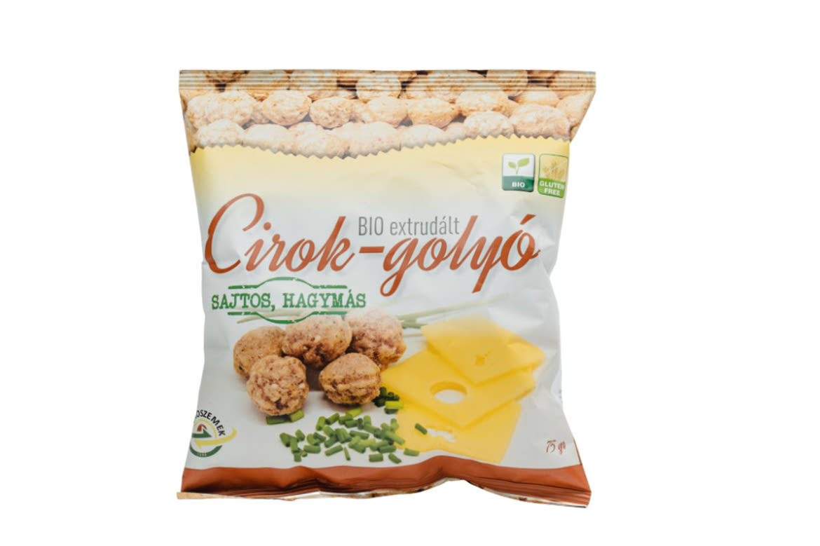 Agroszemek Bio extrudált cirok-golyó sajtos,hagymás