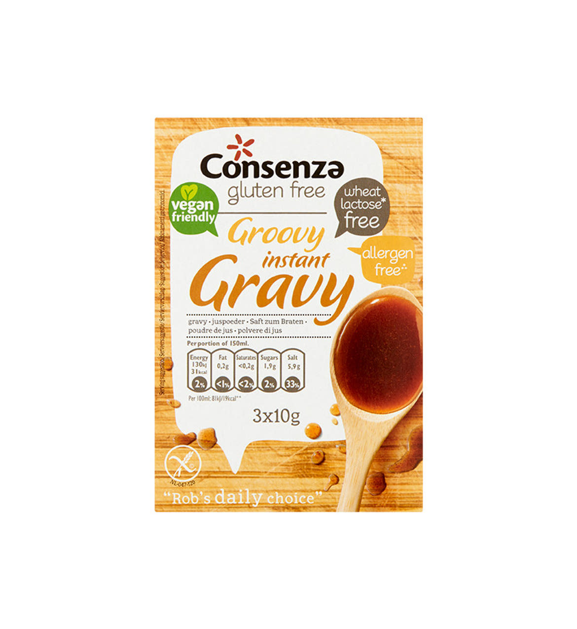 Consenza gluténmentes gravy por