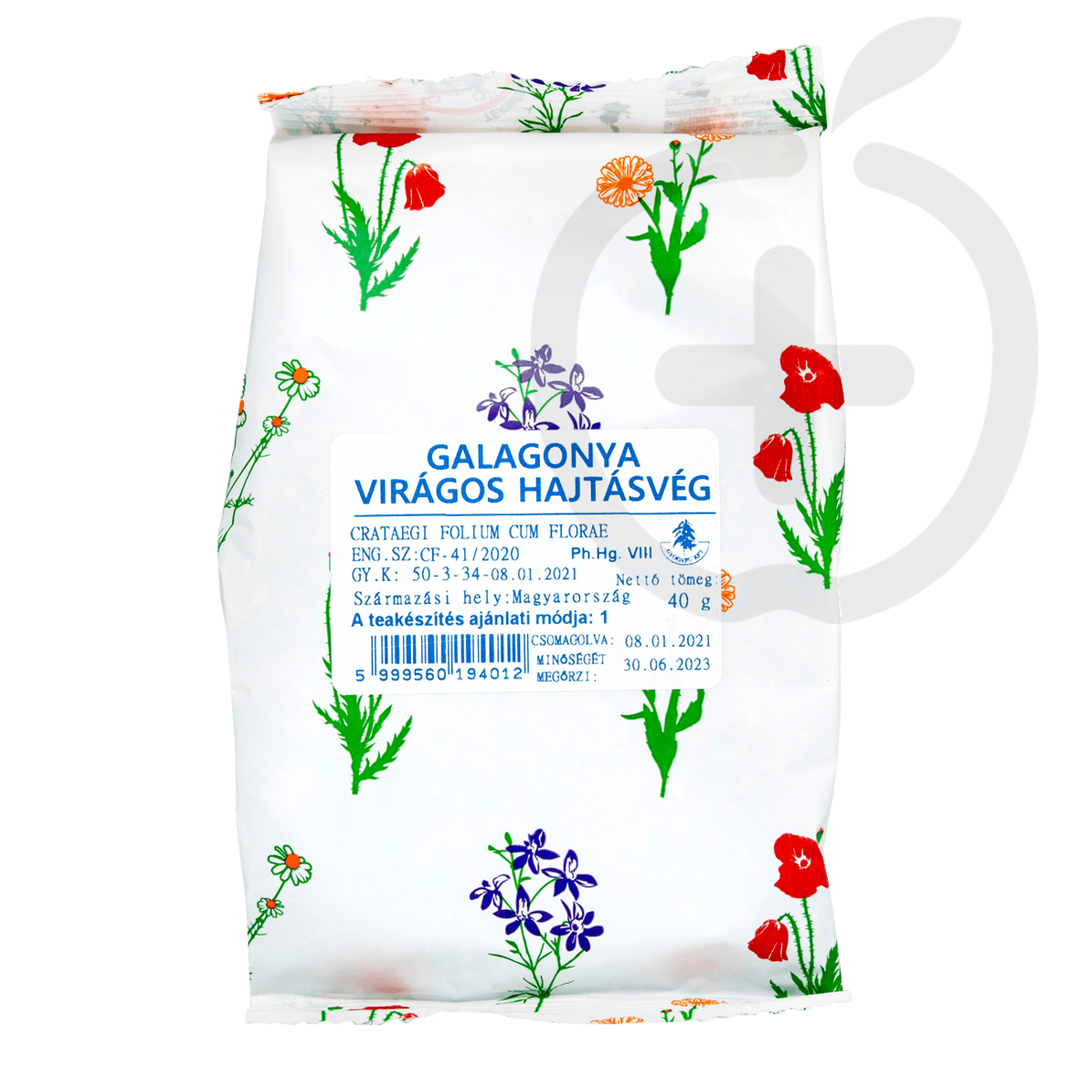 Gyógyfű Galagonya virágos hajtásvég tea 40 g