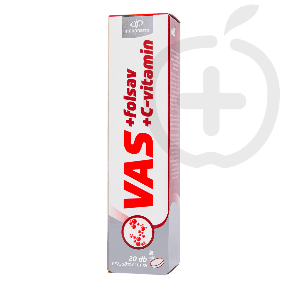 Innopharm Vas +Folsav +C-vitamin meggy ízű pezsgőtabletta 20 db
