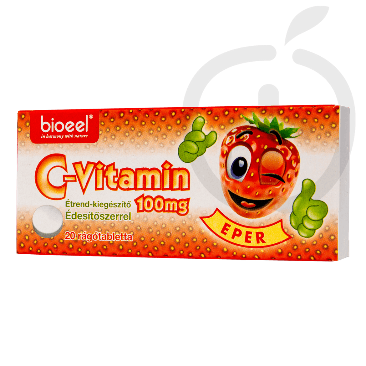 Bioeel C-vitamin 100 mg eper ízű rágótabletta 20 db