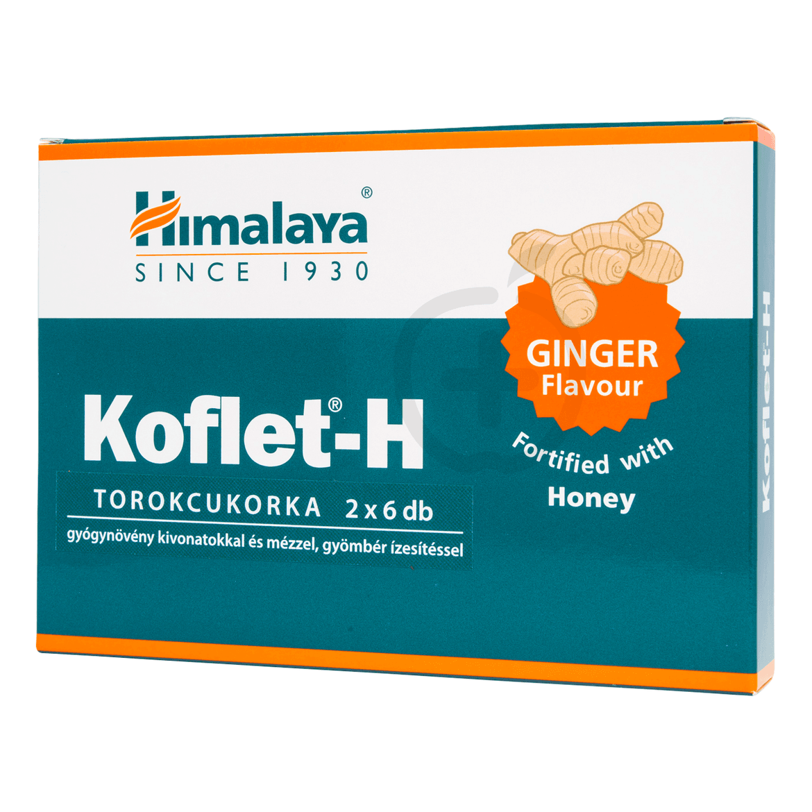 Himalaya Koflet-H torokcukorka gyömbér ízesítéssel 12 db