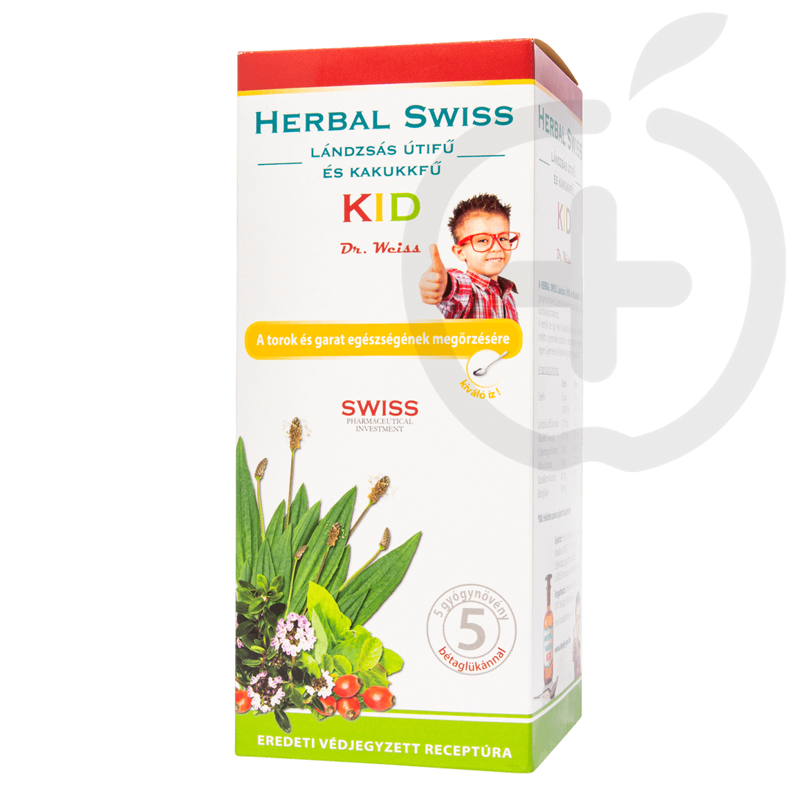Herbal Swiss Kid lándzsás útifű és kakukkfű szirup