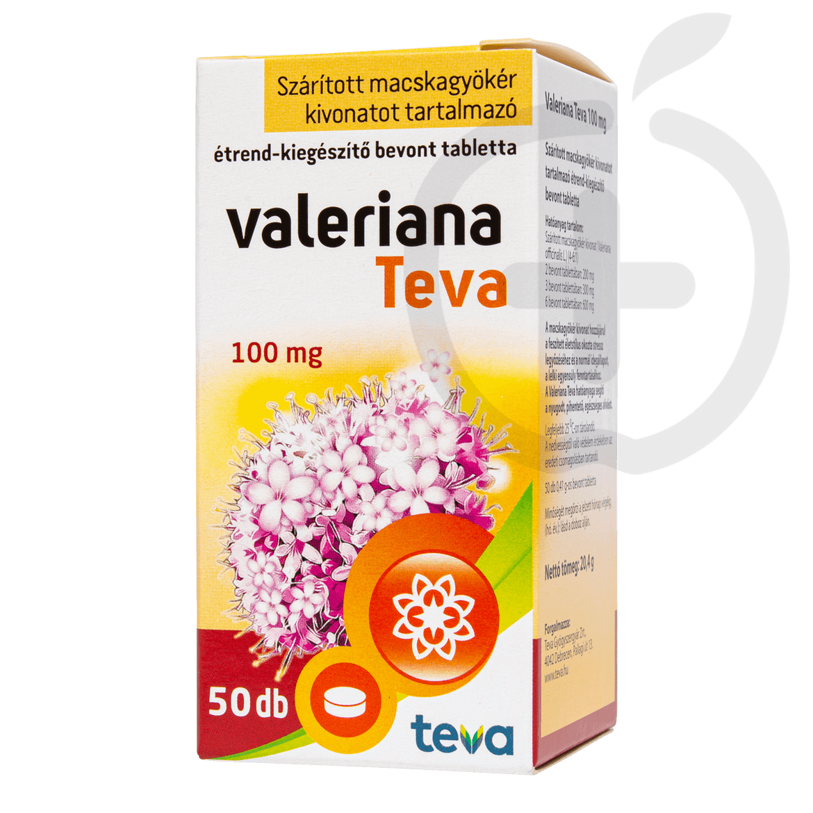 Valeriana TEVA 100 mg étrend-kiegészítő tabletta
