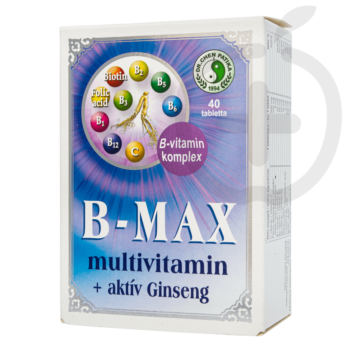 Dr. Chen B-Max multivitamin +aktív Ginseng tabletta 1000 mg 40 db