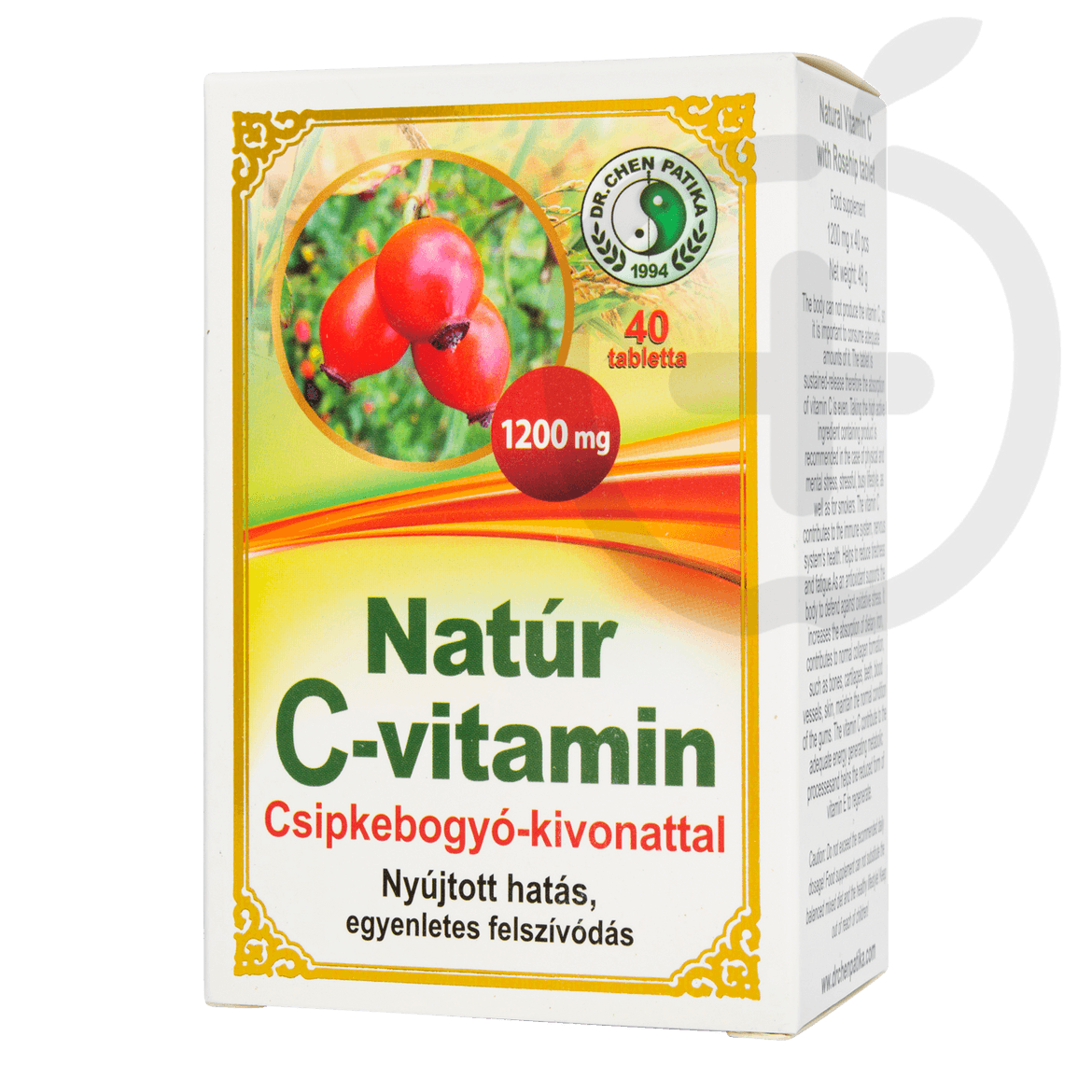 Dr. Chen Natúr C-vitamin 1200 mg csipkebogyó kivonattal tabletta 40 db