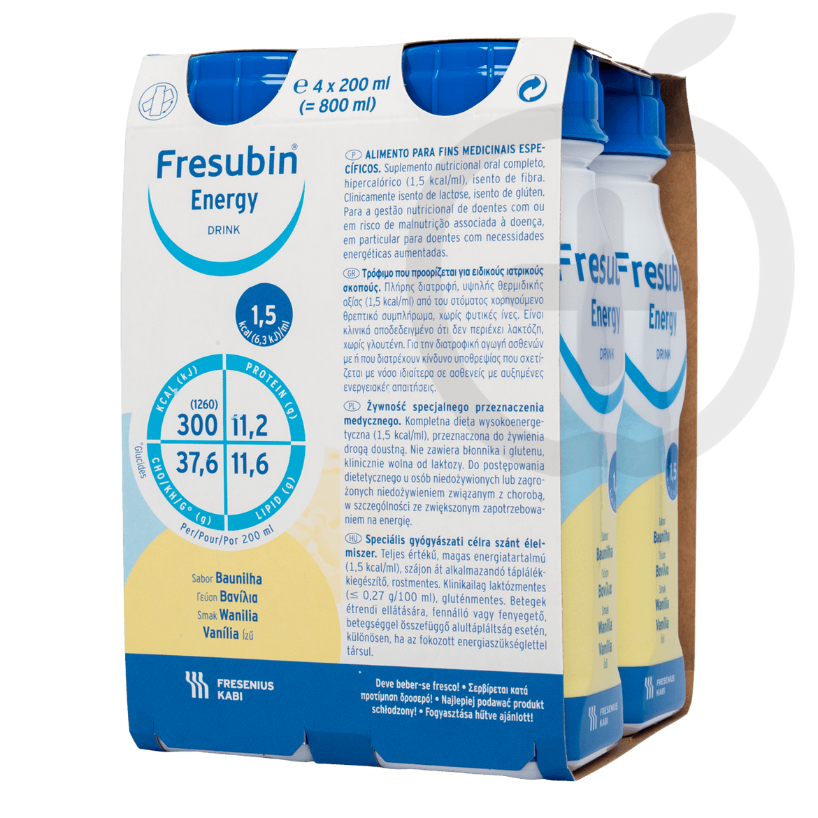 Fresubin Energy Drink vanília ízű speciális - gyógyászati célra szánt - tápszer 4x200 ml
