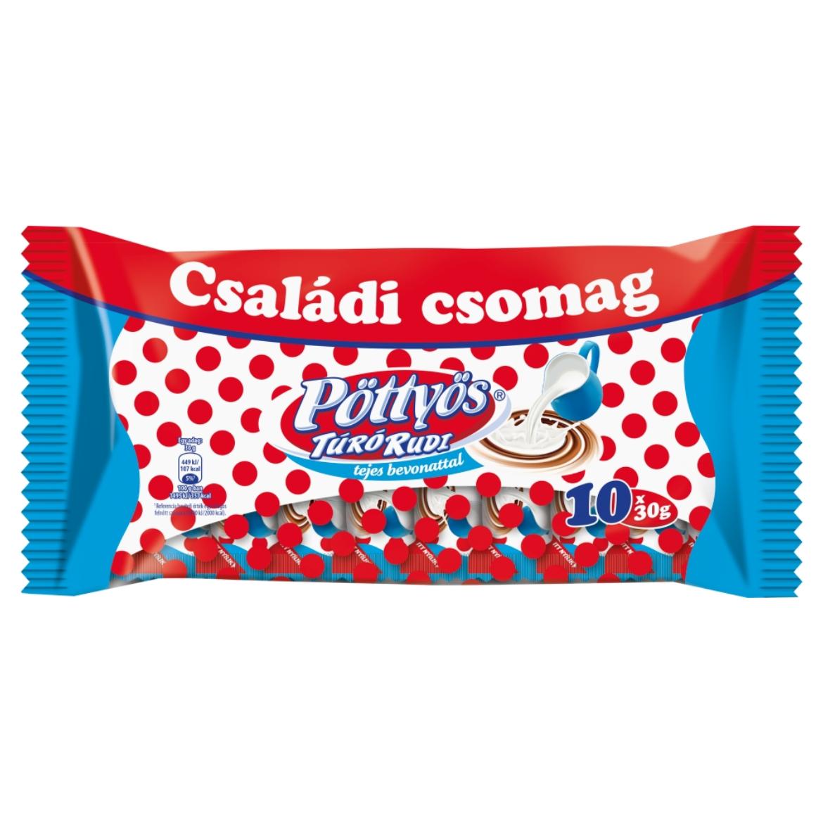 Pöttyös Túró Rudi natúr túródesszert tejes bevonattal 10 x