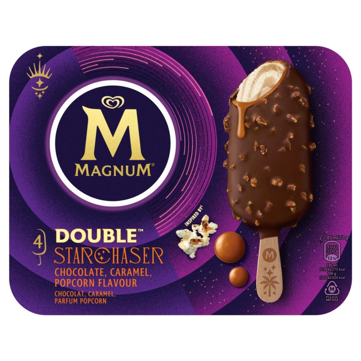 Magnum Double Starchaser pattogatott kukorica ízű és karamell ízű jégkrém 4 x 85 ml () / 4 x 73 g ( 288 g)