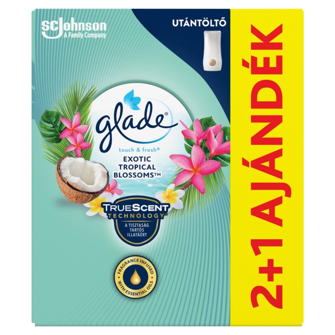 Glade Touch & Fresh Exotic Tropical Blossoms koncentrált aeroszolos légfrissítő utántöltő 3 x