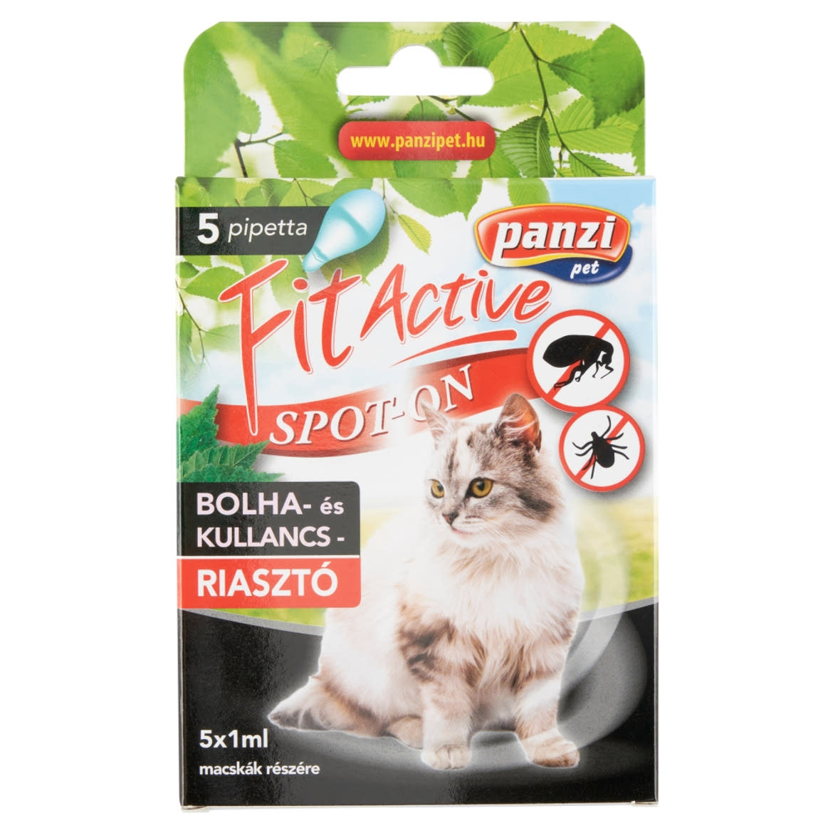 Panzi Fit Active Spot-On bolha- és kullancsriasztó macskák részére 5 x