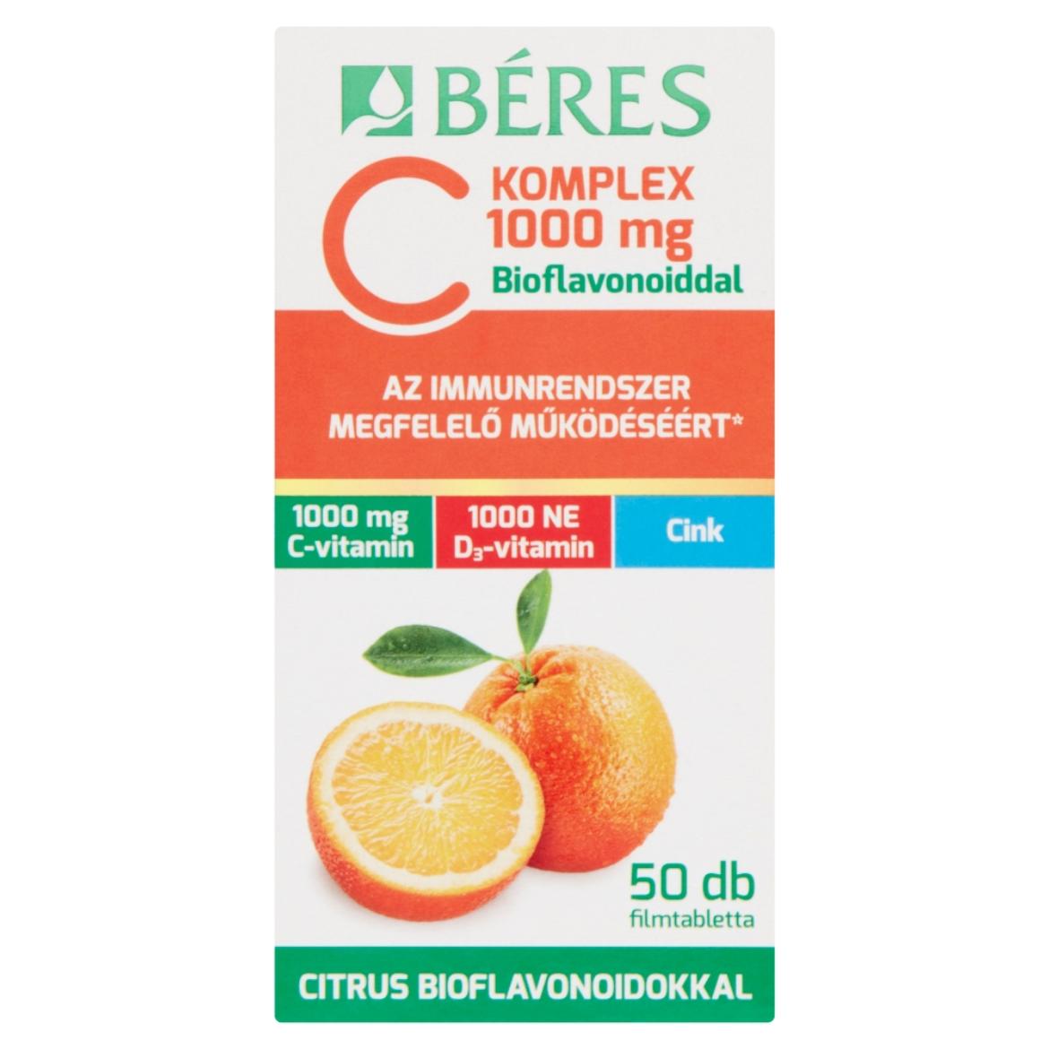 Béres C Komplex 1000 mg C-vitamin, D₃-vitamin, cink étrend-kiegészítő filmtabletta