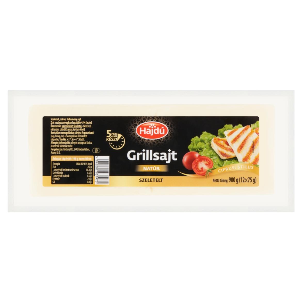 Hajdú natúr szeletelt grillsajt 12 x  (900 g)