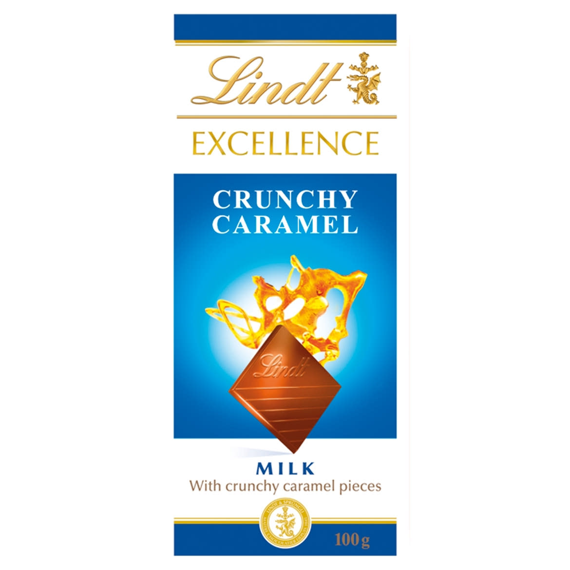 Lindt Excellence tejcsokoládé karamelldarabokkal és tengeri sóval