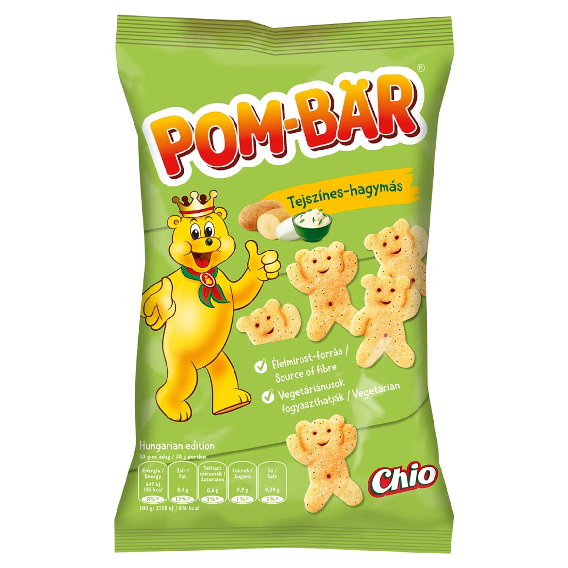 Pom-Bär tejszínes-hagymás ízű burgonyasnack