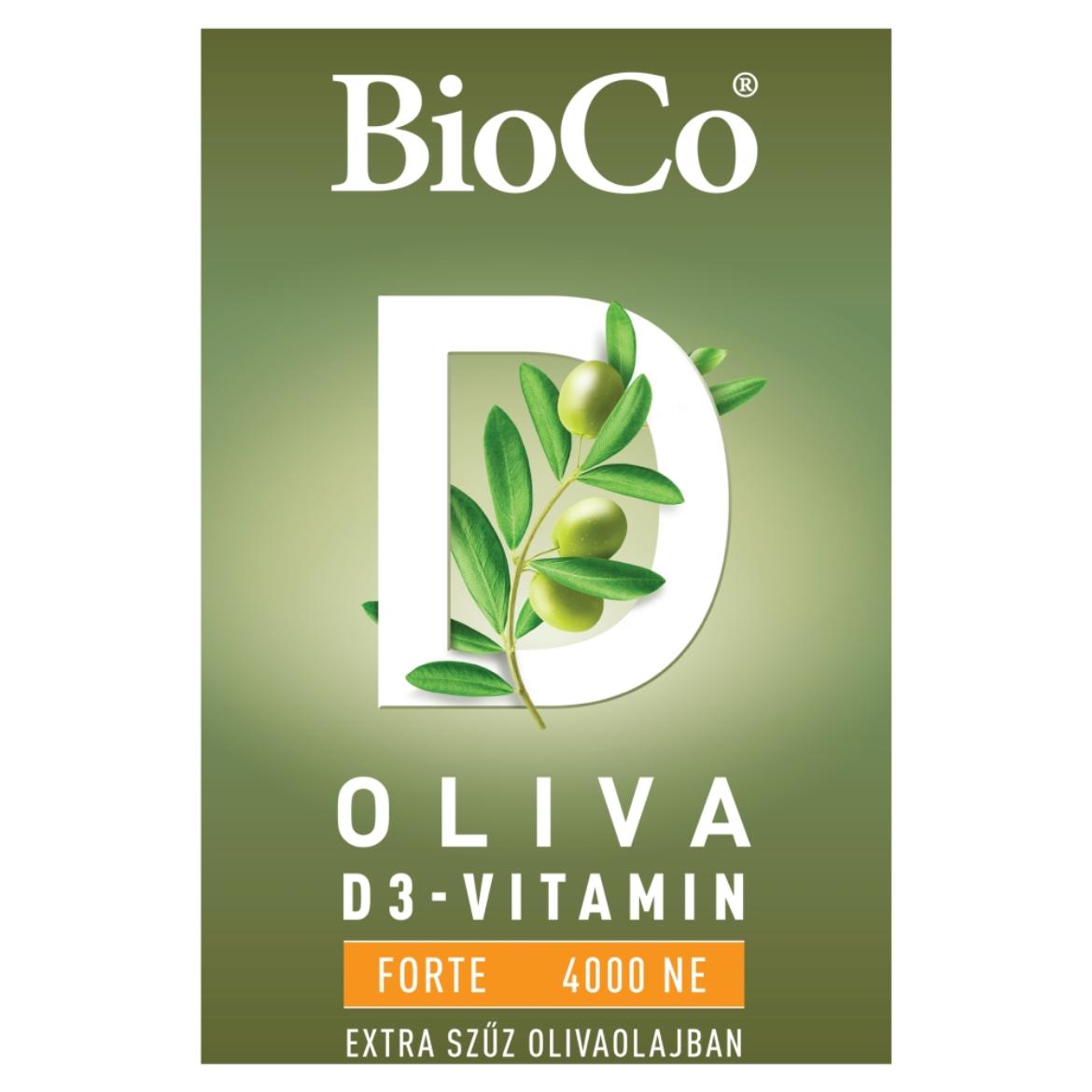 BioCo Oliva D3-vitamin Forte 4000 NE étrend-kiegészítő lágyzselatin kapszula 60 x 0,26 g (15,6 g)