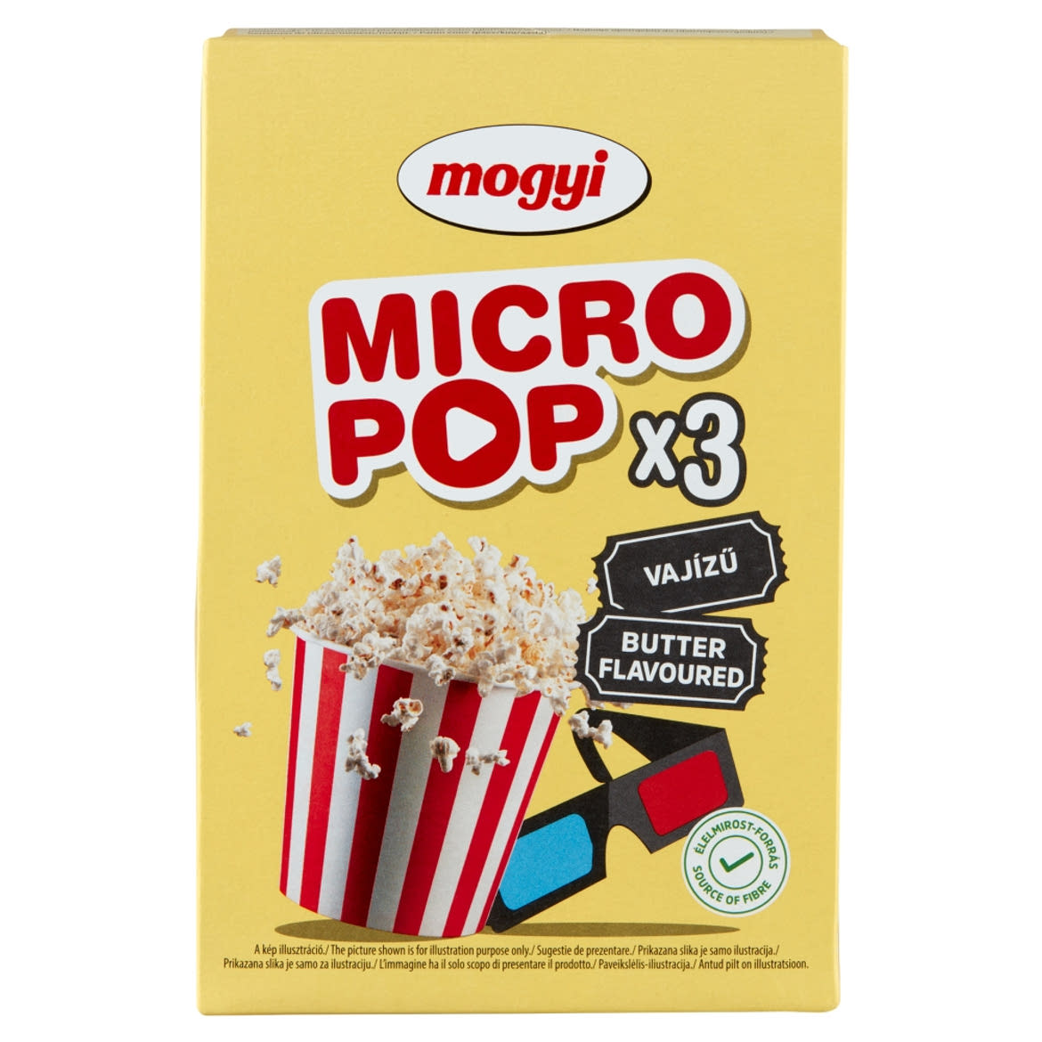 Mogyi Micro Pop vajas ízű, mikrohullámú sütőben elkészíthető pattogatni való kukorica 3 db