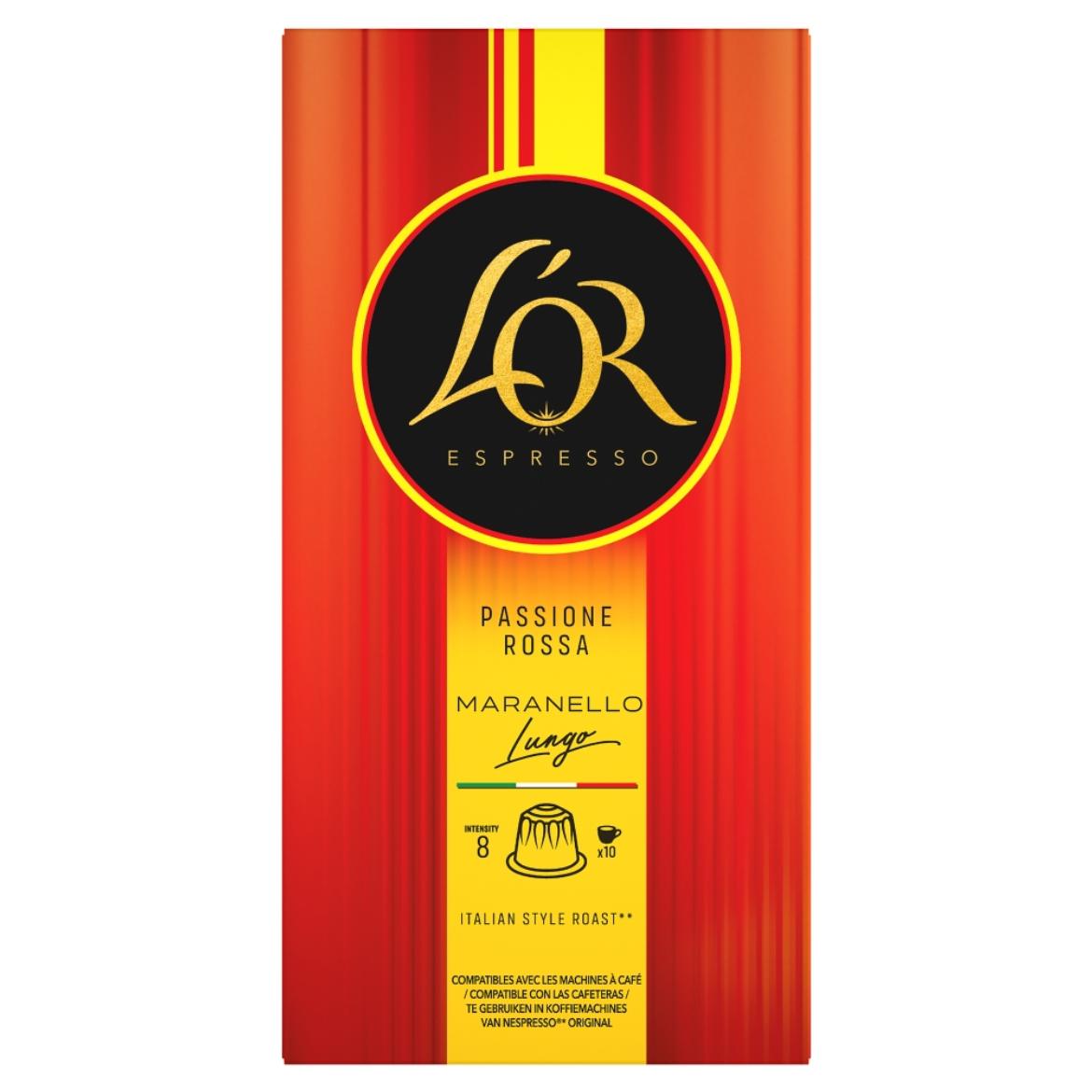 L'OR Espresso Passione Rossa Maranello Lungo őrölt-pörkölt kávé kapszulában 10 db