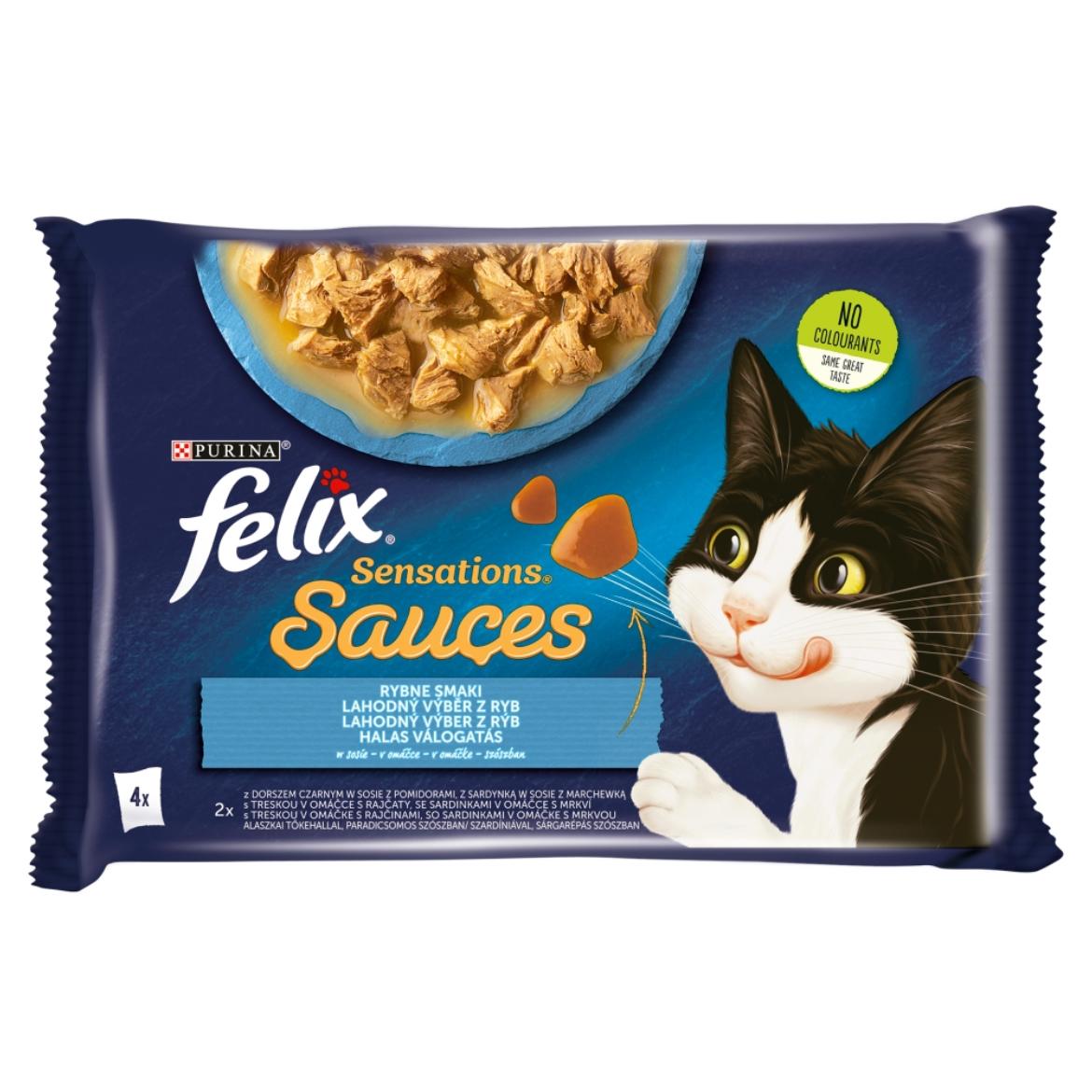 Felix Sensations Sauces Halas Válogatás szószban nedves macskaeledel 4 x  (340 g)