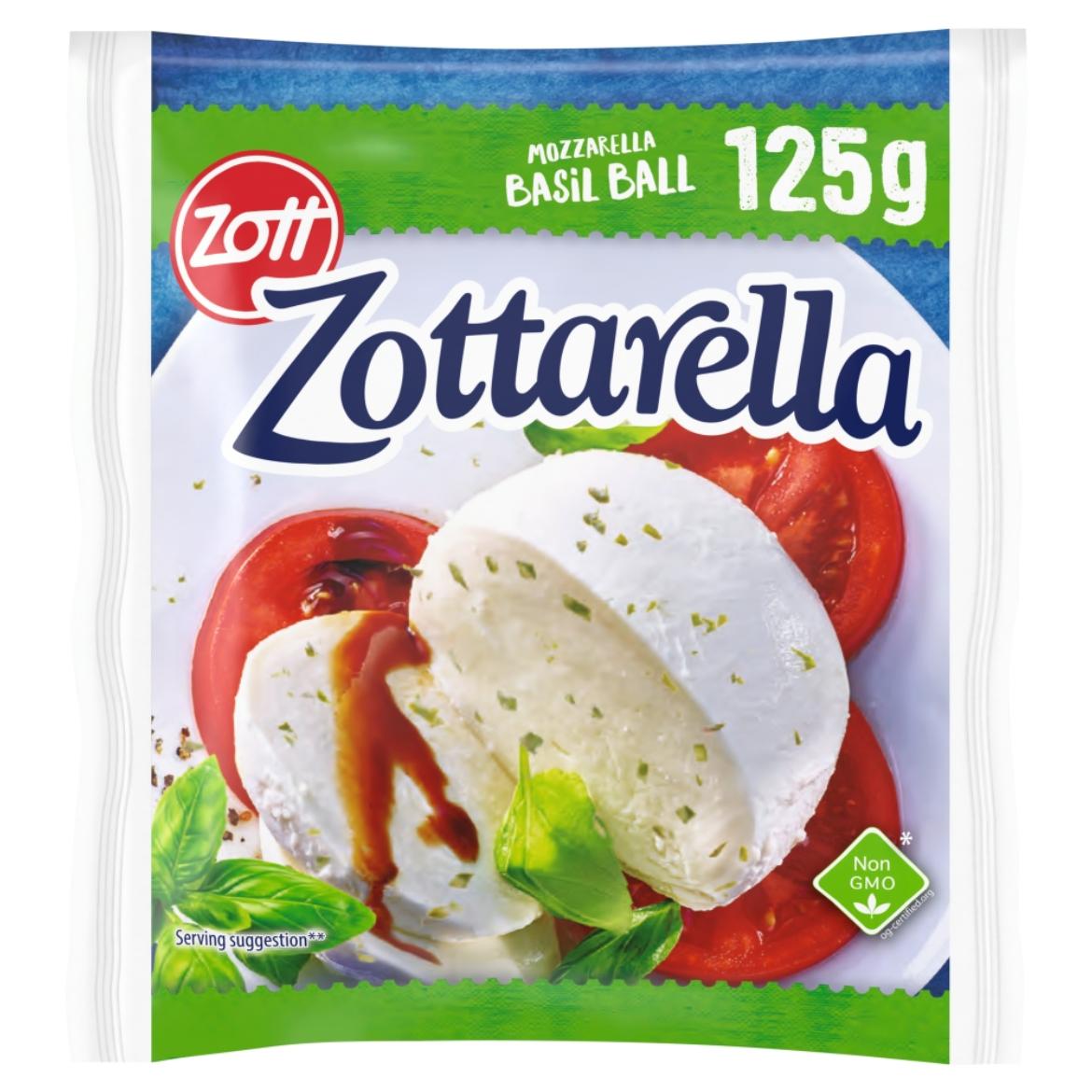 Zott Zottarella zsíros, lágy, bazsalikomos mozzarella sajt