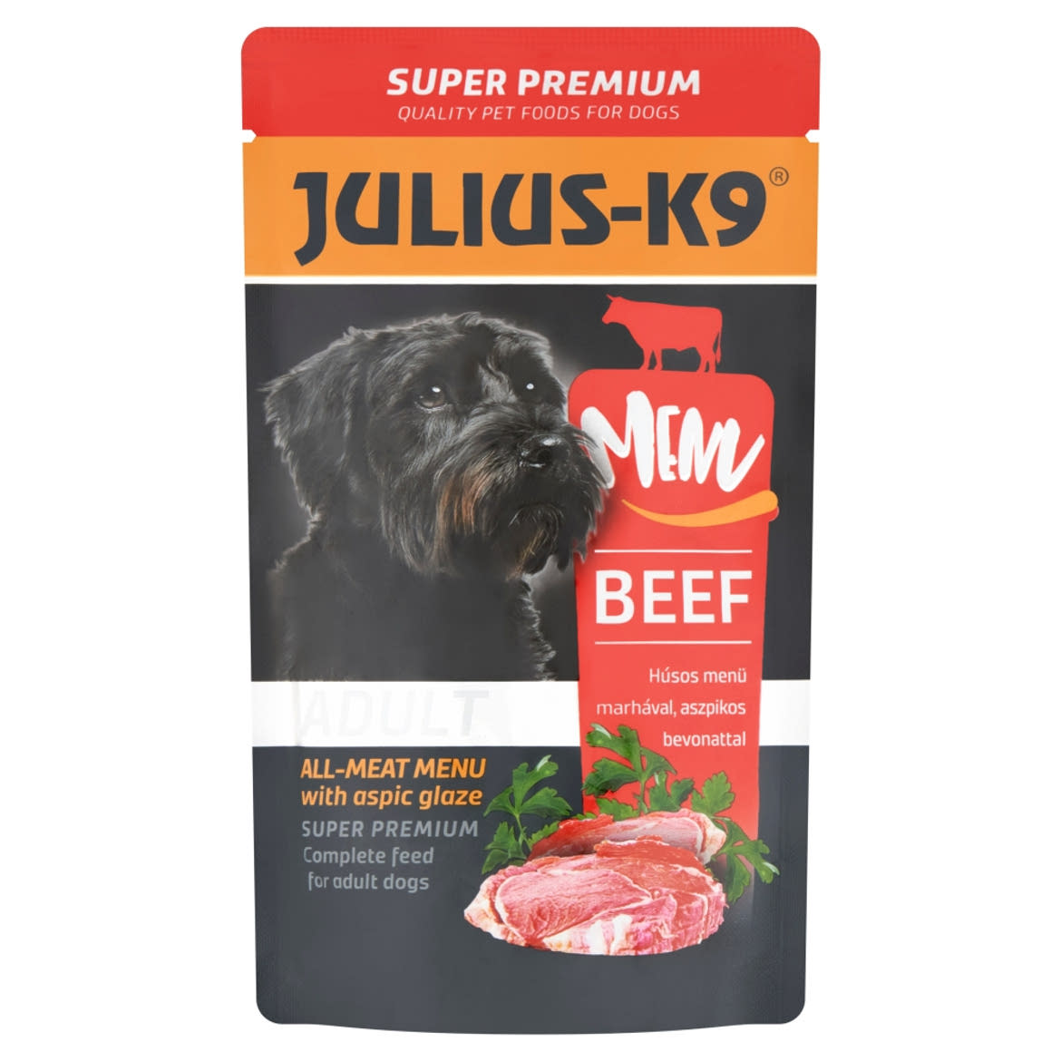 Julius-K9 Super Premium teljes értékű eledel felnőtt kutyák számára marhával