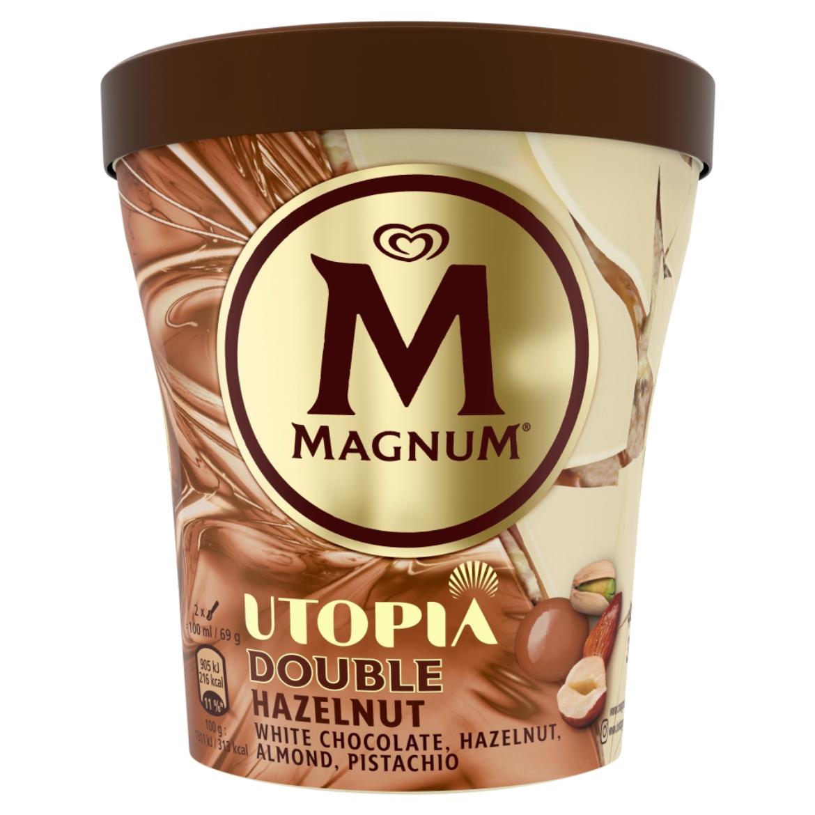 Magnum mogyoró ízű tejjégkrém sós mogyorós szósszal fehér csokoládéval