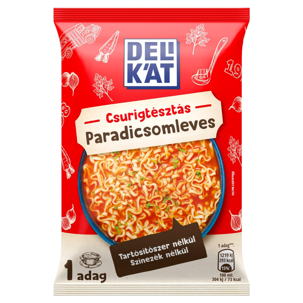 Delikát csurigtésztás paradicsomleves