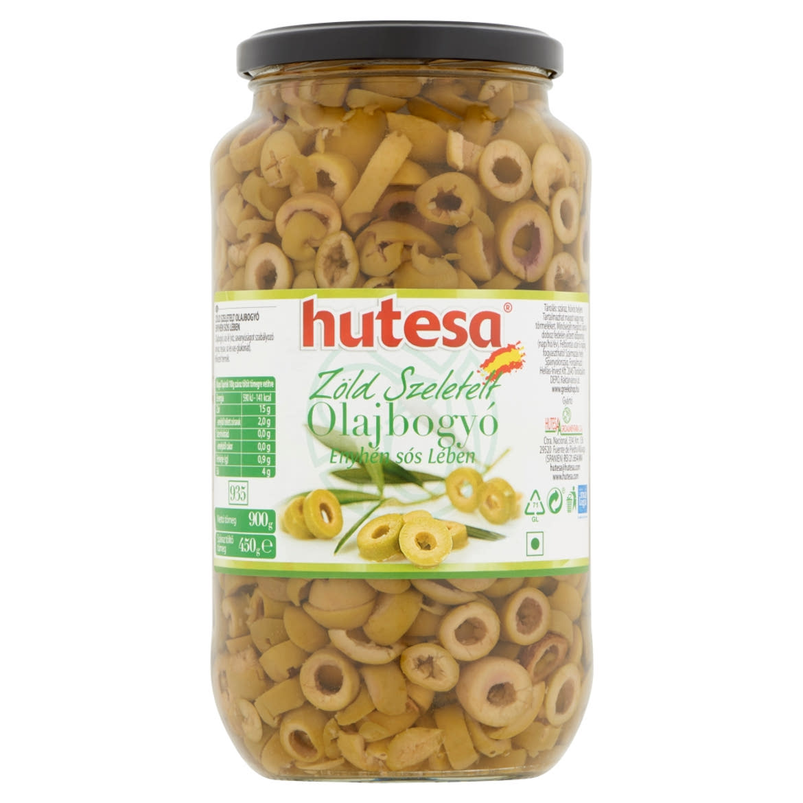 Hutesa zöld szeletelt olajbogyó enyhén sós lében
