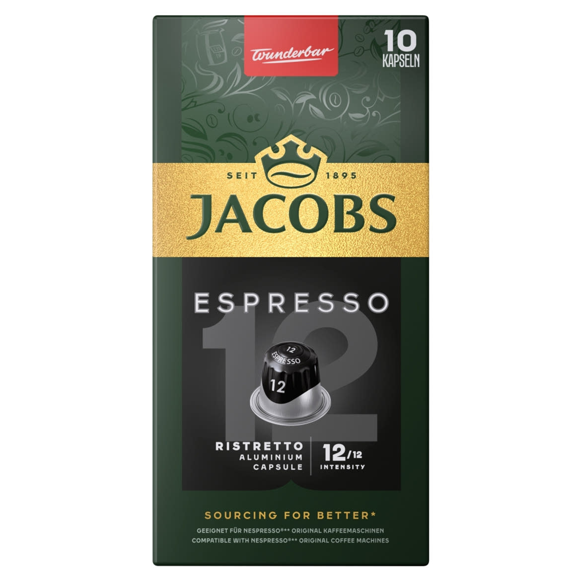 Jacobs Espresso 12 Ristretto őrölt-pörkölt kávé kapszulában