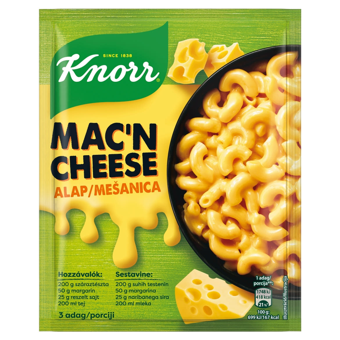 Knorr Mac'n Cheese sajtszószos tészta alap