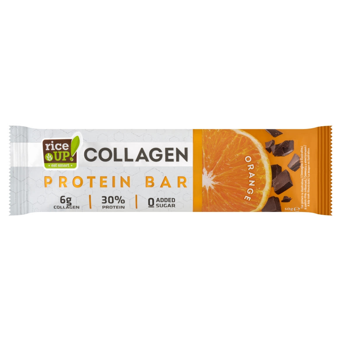 Rice up Fehérjeszelet kollagénnel Narancs ízû