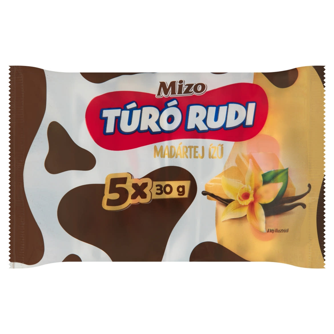 Mizo Túró Rudi madártej ízű krémmel töltött túródesszert, fehér bevonattal 5 x  (150 g)