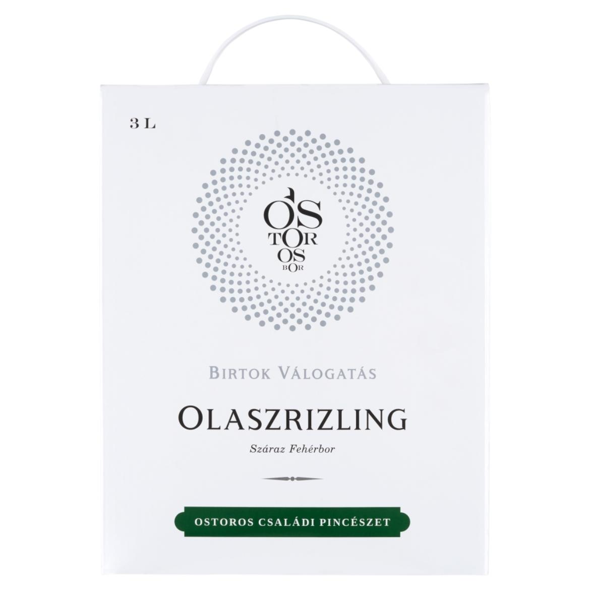 Ostorosbor Bag-In-Box Felső-Magyarországi Olaszrizling száraz fehérbor 12,5%