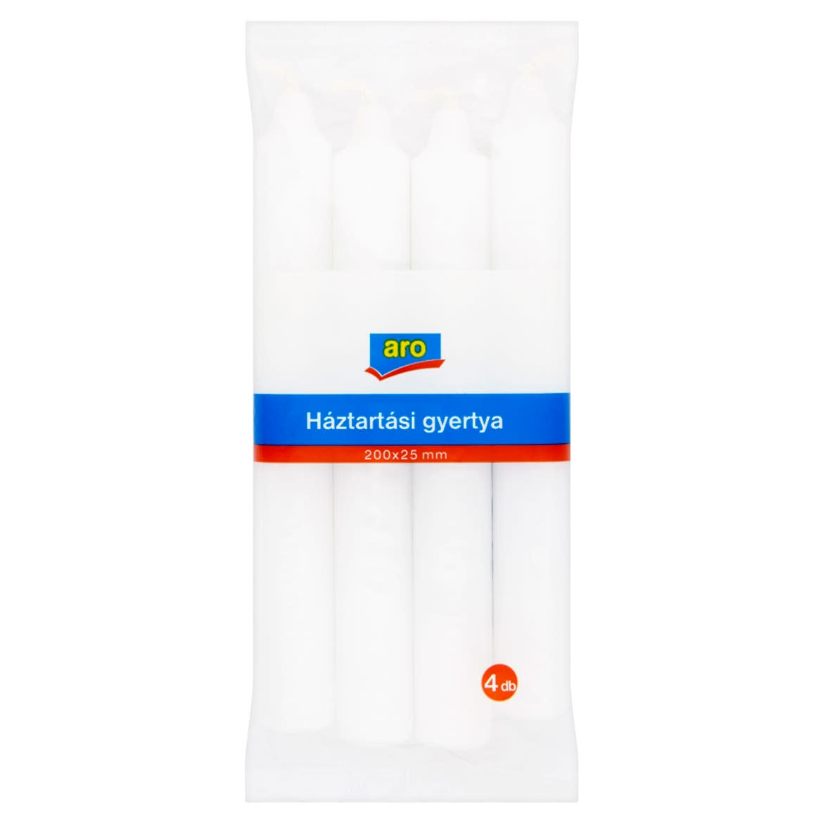Aro fehér háztartási gyertya 200 x 25 mm 4 db