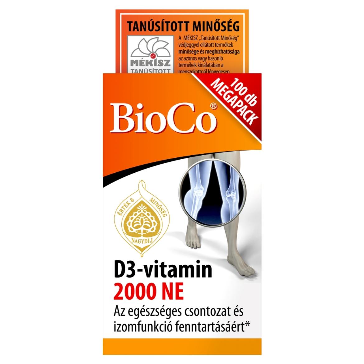 BioCo D3-vitamin 2000 NE étrend-kiegészítő Megapack tabletta