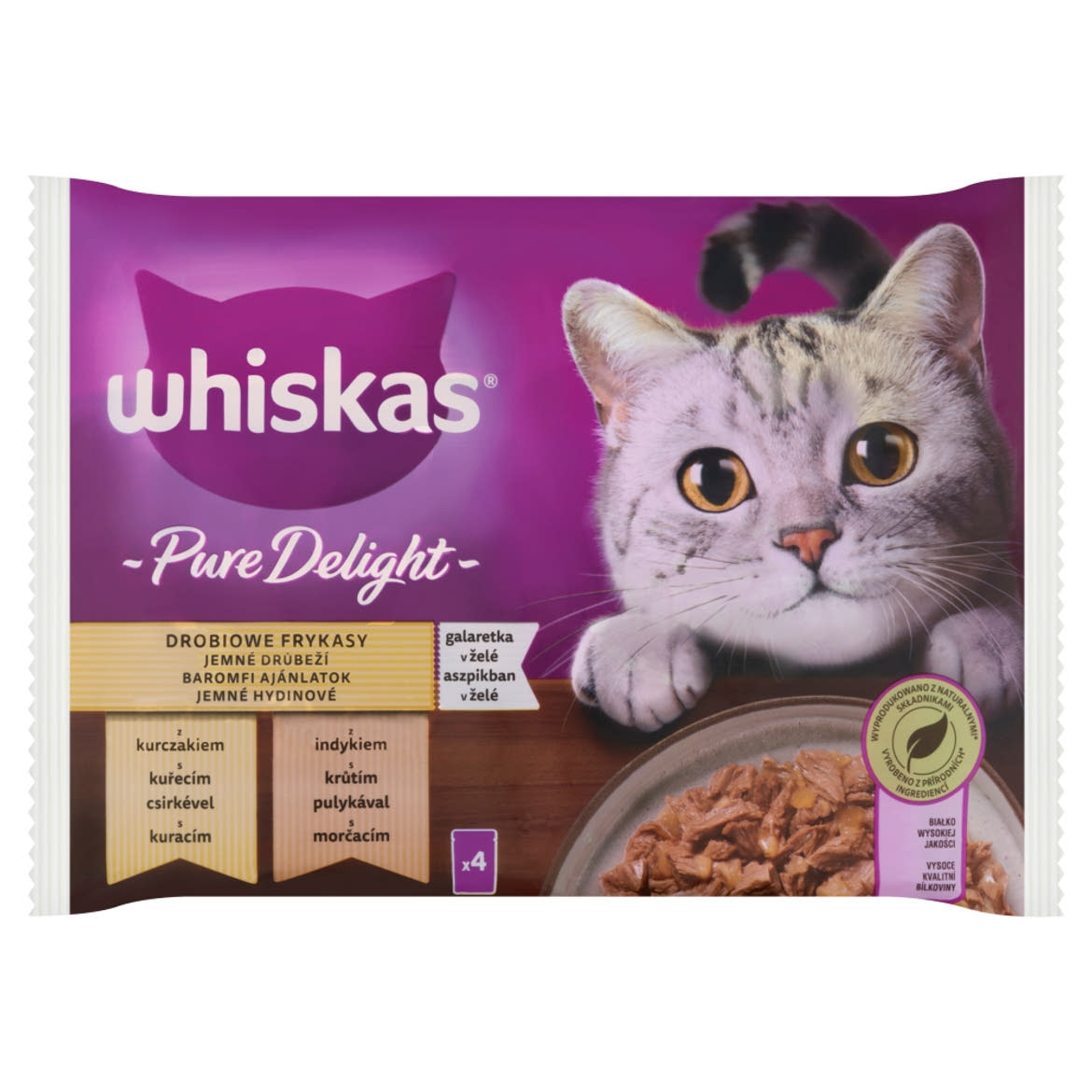 Whiskas Pure Delight teljes értékű nedves eledel felnőtt macskáknak 4 x (340 g)