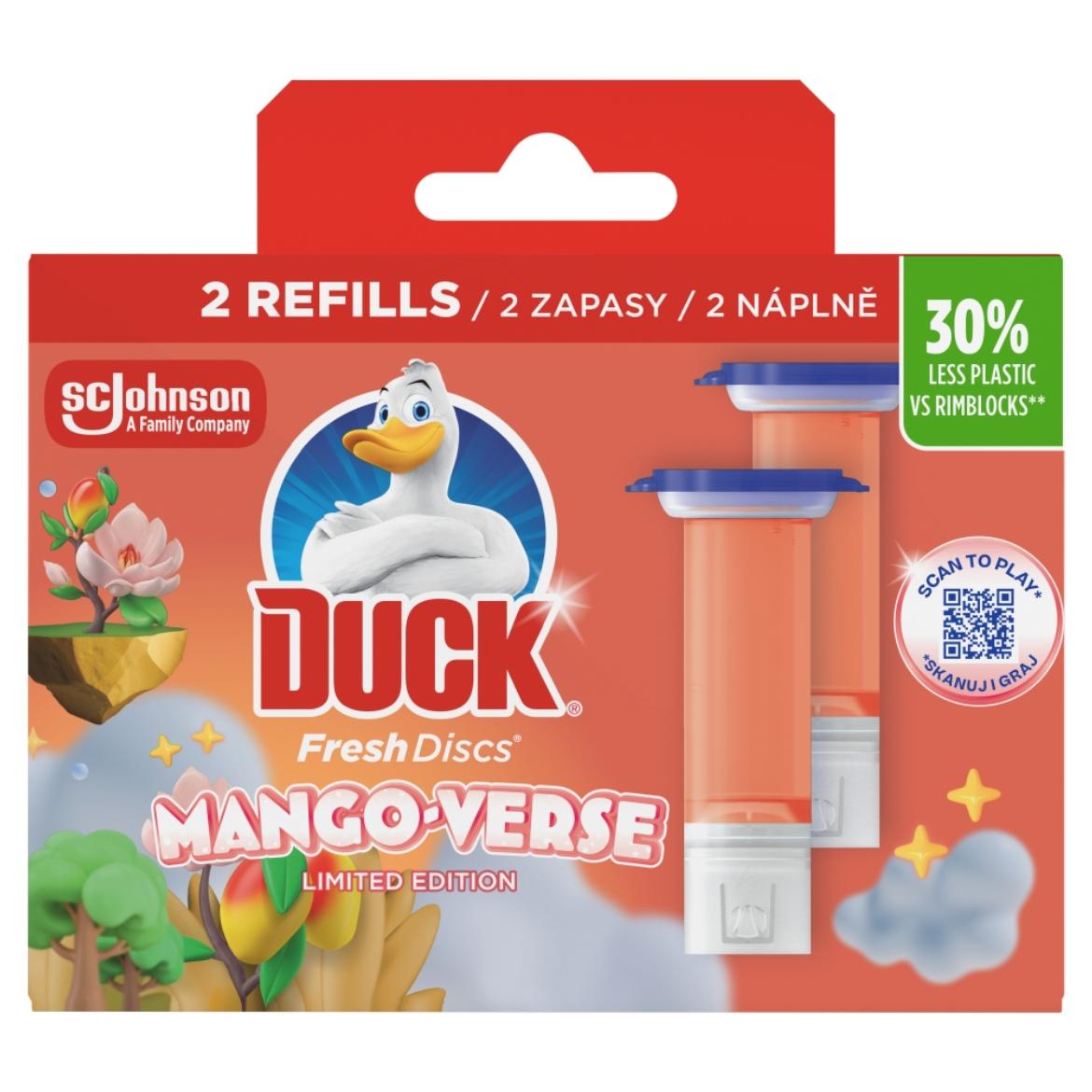 Duck Fresh Discs Mango-Verse WC-öblítő korong utántöltő 2 x  (72 ml)