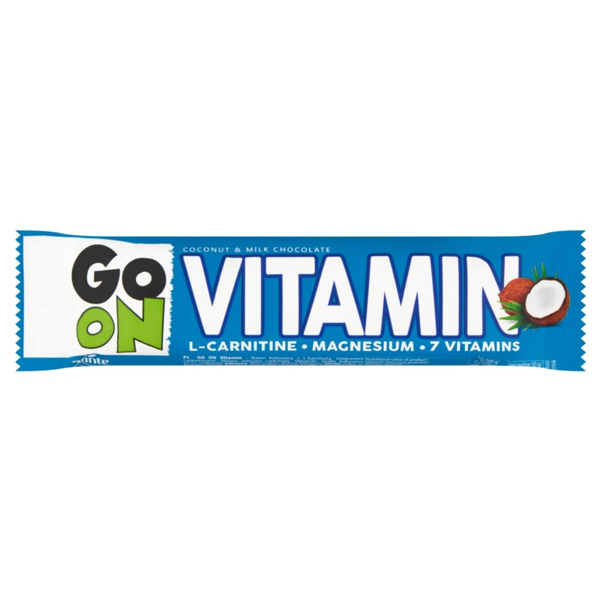 Sante Go On Vitamin kókuszos szelet ásványi anyagokkal és vitaminokkal, tejcsokoládéval leöntve