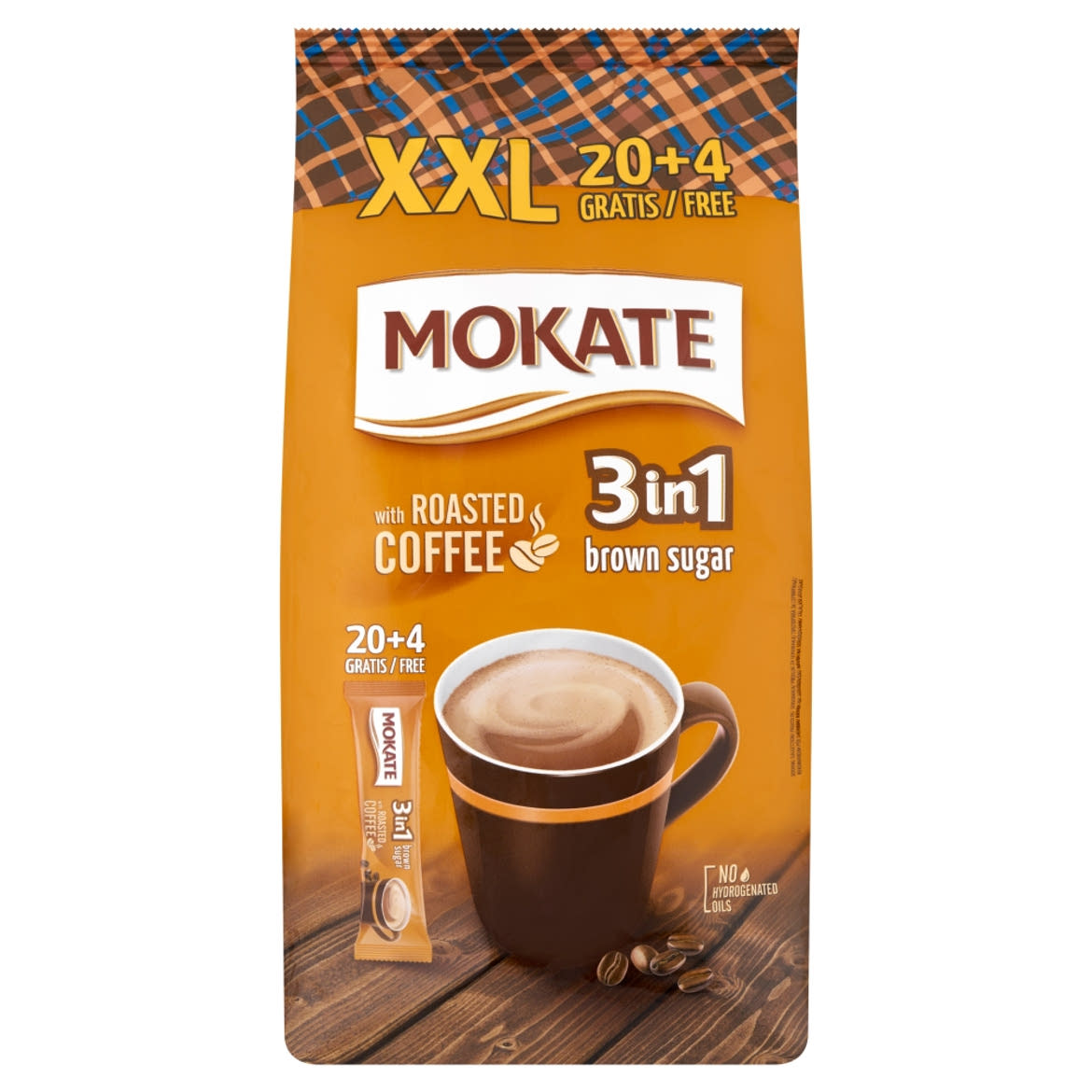 Mokate 3in1 XXL azonnal oldódó kávéspecialitás barna cukorral 24 db 408 g