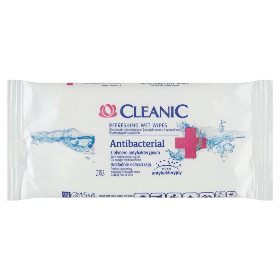Cleanic Antibacterial nedvesített frissítő törlőkendő