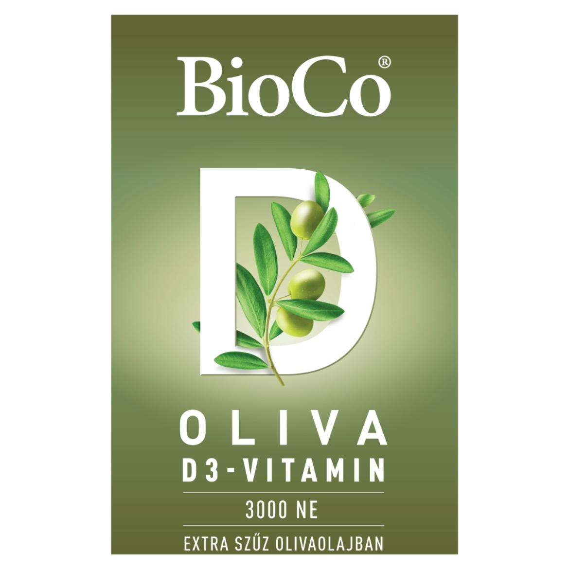 BioCo Oliva D3-vitamin 3000 NE étrend-kiegészítő lágyzselatin kapszula 60 x 0,26 g (15,6 g)