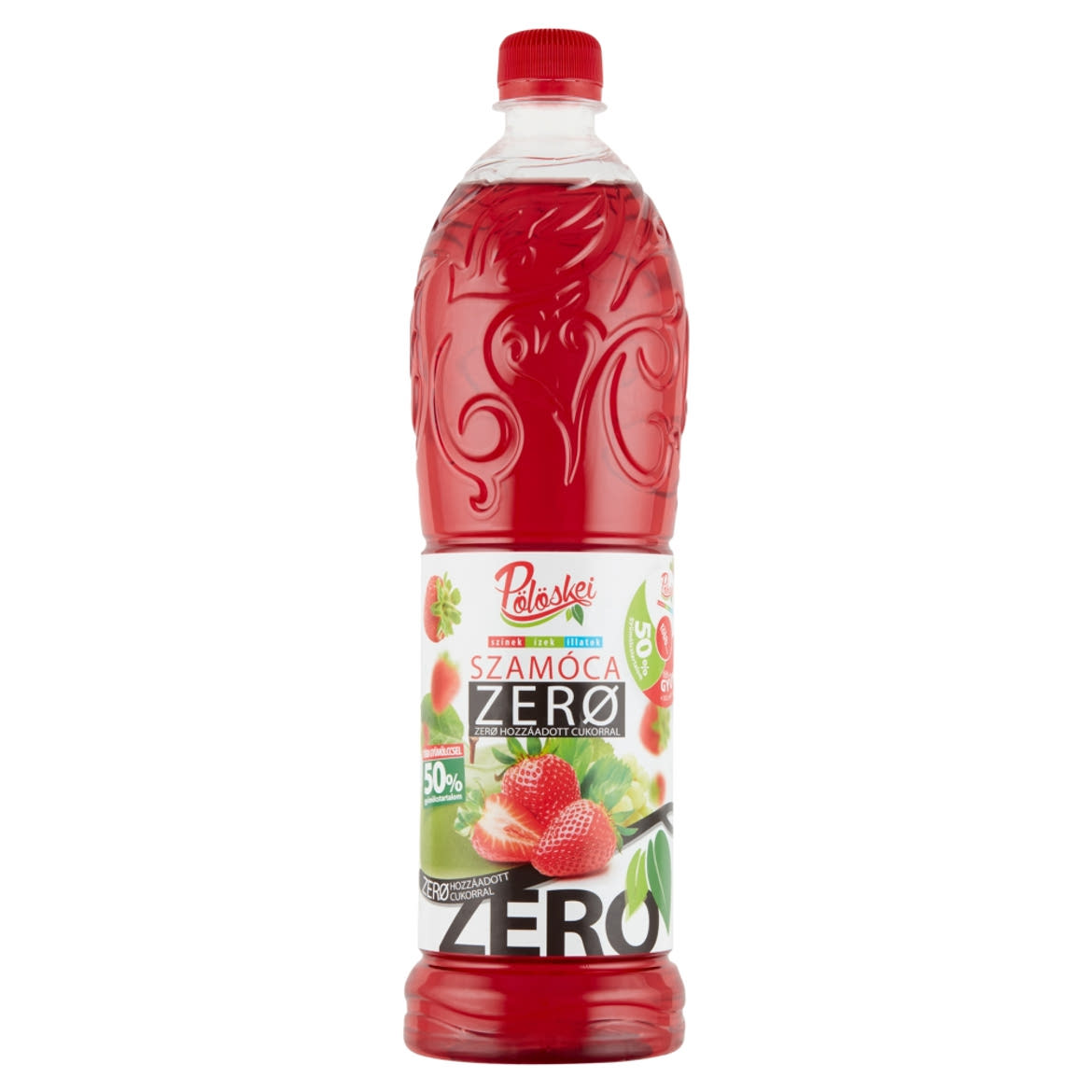 Pölöskei Zero szamóca ízű szörp édesítőszerekkel, + 50 ft betétdíj, 1 L